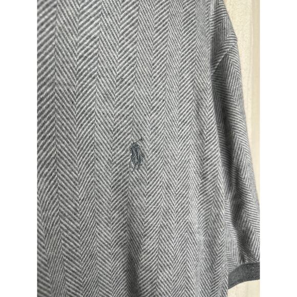 Polo Ralph Lauren Grey Minimalist Herringbone Classic Prep Old Money Shirt L - Picture 3 of 4